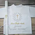Sada na krst strieborná zlatá so zlatým krížikom