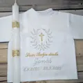 Sada na krst strieborná zlatá s bielym krížikom