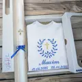 Sada na krst tmavomodrá so sýto zlatou so zlatým krížikom