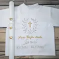 Sada na krst strieborná zlatá so zlatými srdiečkami