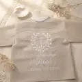 Košieľka na krst k10 ľanová + Sviečka na krst ľanový krížik
