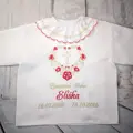 Košieľka na krst červeno zlaté srdiečko