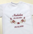 K09 - košieľka na krst bordová so zlatou