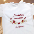 k09 - košieľka na krst bordová so zlatou