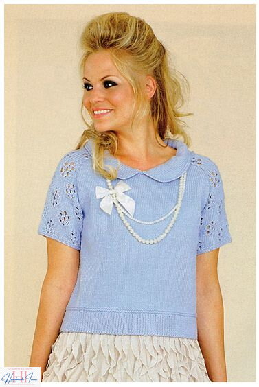 Návod na pletenie - tričko s okrúhlym golierom