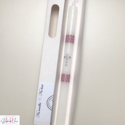 Sviečka na krst krížik so staroružovou