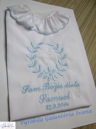 K10 - košieľka na krst modrá