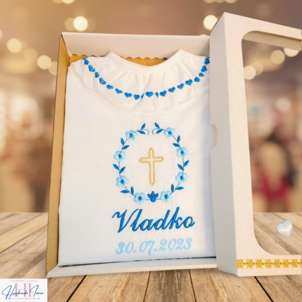 K01 - krstová košieľka dve modré