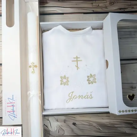 Sada na krst zlaté kvety a pravoslávny krížik - 1