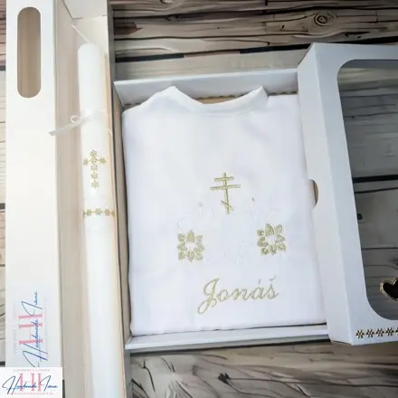 Sada na krst zlaté kvety a pravoslávny krížik - 3