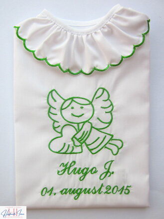 K11 - krstová košieľka zelená výšivka