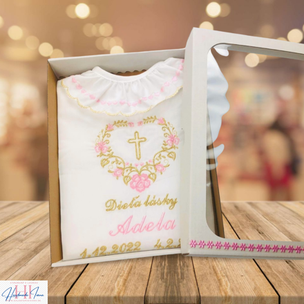 K05 - krstová košieľka ružová zlatá