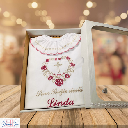 k05 - košieľka na krst staroružová strieborná