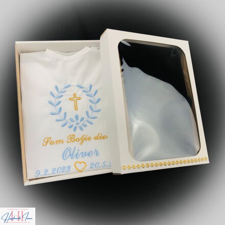 K10 - krstová košieľka so srdiečkom - farebné prevedenie podľa výberu