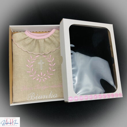 K10 - krstová košieľka ľanová - farba podľa výberu