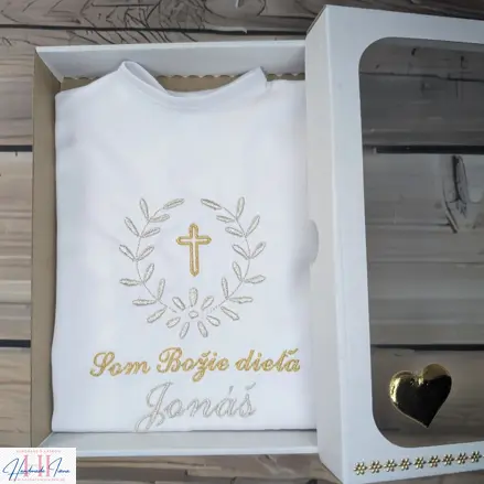 Krstová košieľka strieborná zlatá