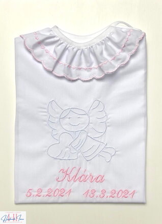 K11 - krstová košieľka bielo-ružová