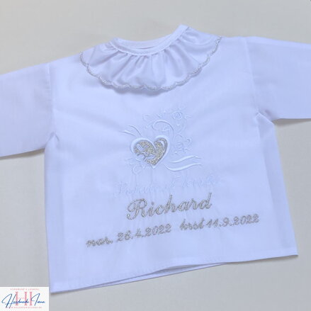 K12 - krstová košieľka biela strieborná