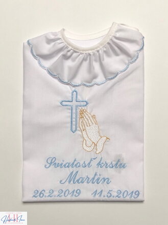 K13 - košieľka na krst modrá