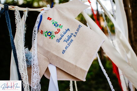 K15 - košieľka na krst ľan - modrá