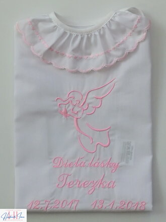 K40 - košieľka na krst ružová