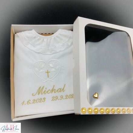 K42 - krstová košieľka bielo-zlatá