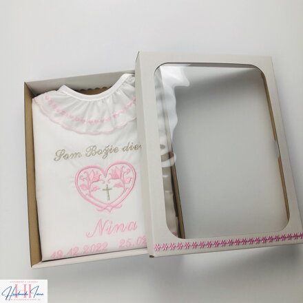 K42 - krstová košieľka ružová strieborná