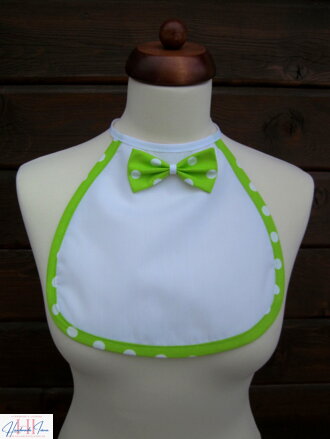 Svadobné podbradníky Ona a on bielo-zelené