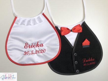 Svadobné podbradníky Sme svoji - farba podľa výberu