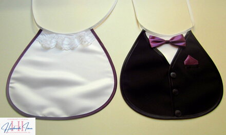 Svadobné podbradníky Sme svoji bez výšivky tmavo fialové