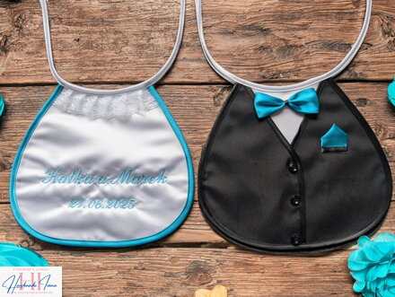 Svadobné podbradníky Sme svoji tyrkysové