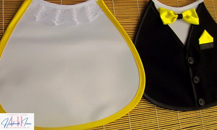 Svadobné podbradníky Sme svoji bez výšivky žlté