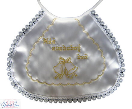 Krásne vyšívaný svadobný podbradník SP09