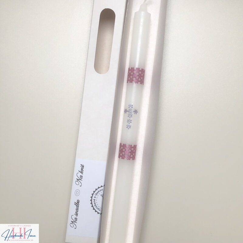 Sviečka na krst krížik so staroružovou