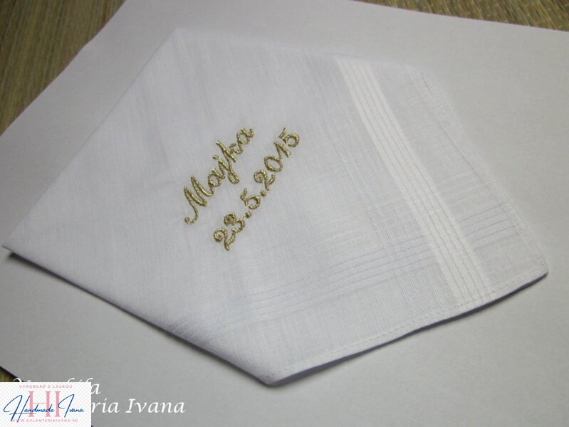 Vreckovka s vyšívaným menom/menami a dátumom