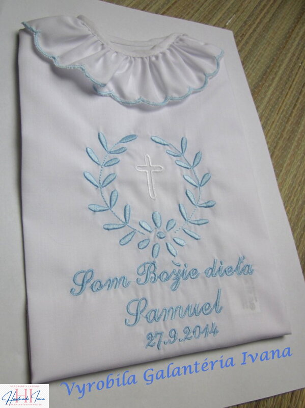 K10 - košieľka na krst modrá