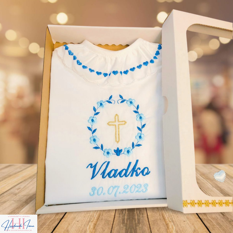 K01 - krstová košieľka dve modré