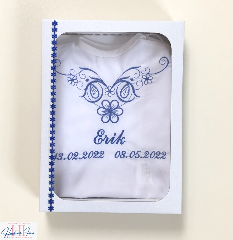 k07 - košieľka na krst tmavá modrá