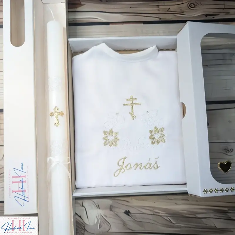 Sada na krst zlaté kvety a pravoslávny krížik - 1