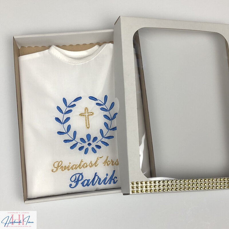 K10 - krstová košieľka modrá tmavá