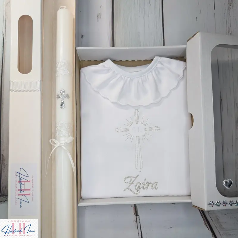 Sada na krst strieborný krížik