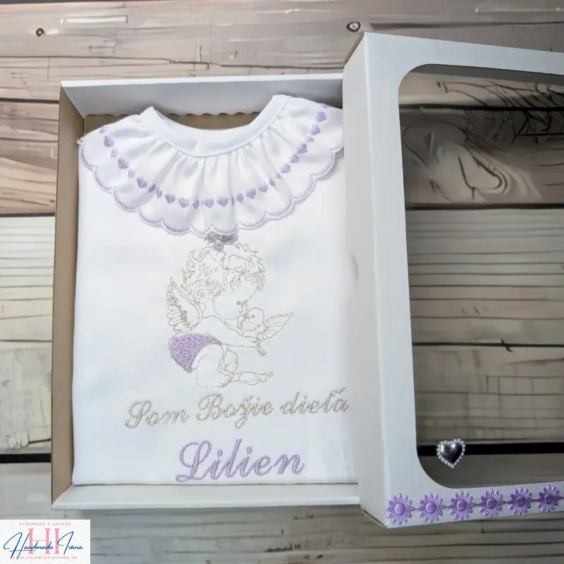 K34 - krstová košieľka fialová stireborná