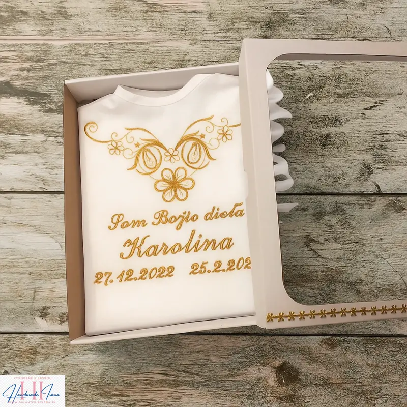 Košieľka na krst k07 zlatá