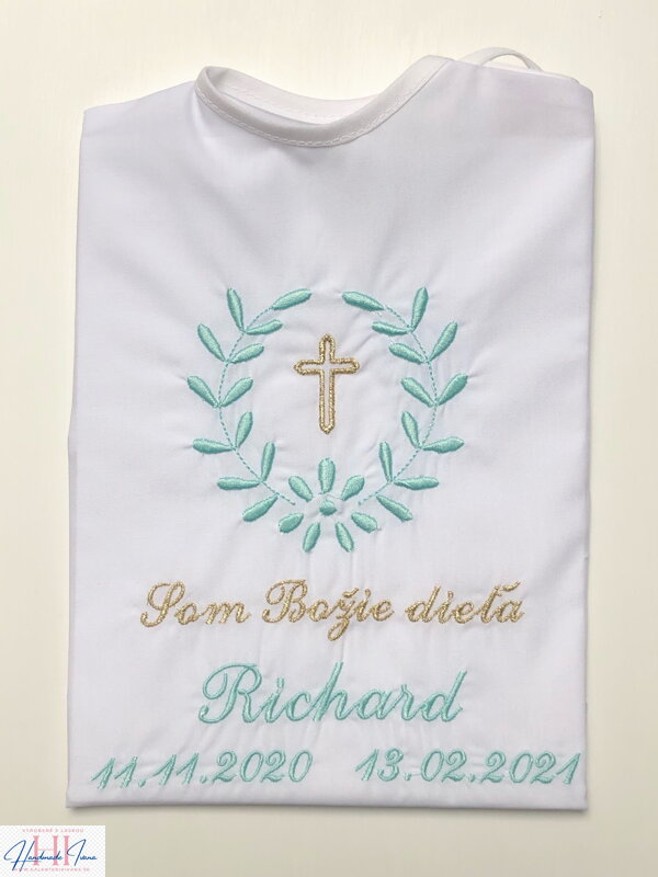 K10 - košieľka na krst vo farbe mentol