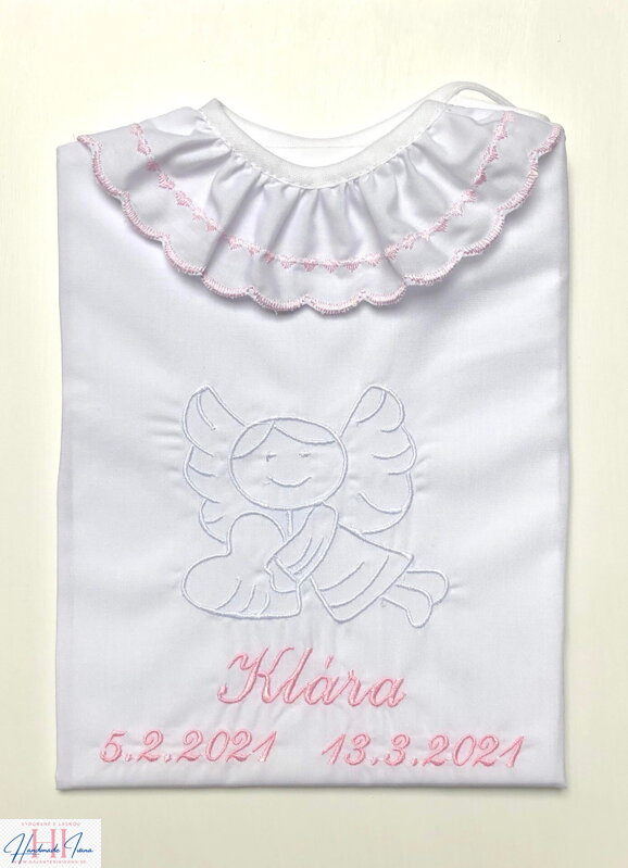 K11 - krstová košieľka bielo-ružová