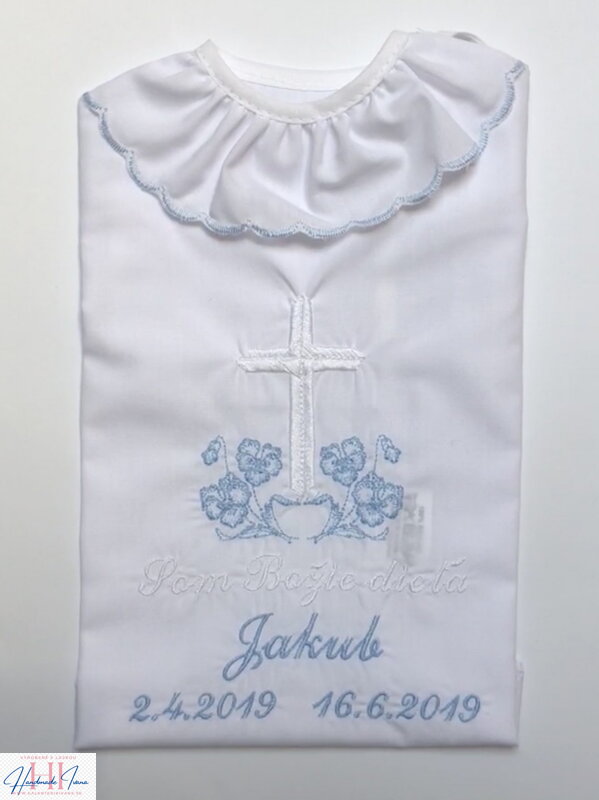 K20 - košieľka na krst modrá