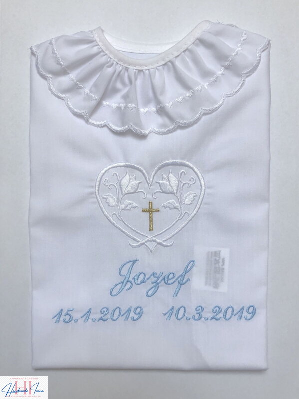 K42 - krstová košieľka bielo-modrá