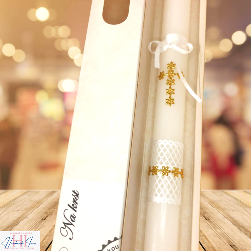 Sviečka zlatý krížik