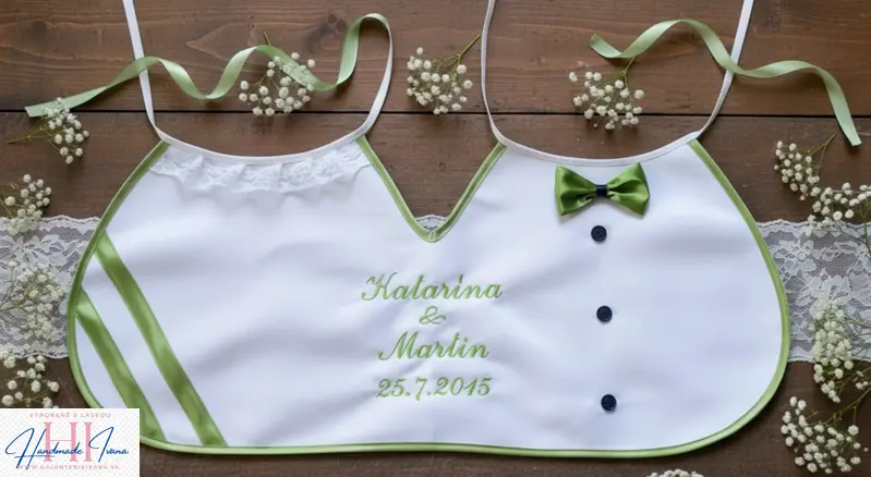 Dvojitý svadobný podbradník Ona a on maxi