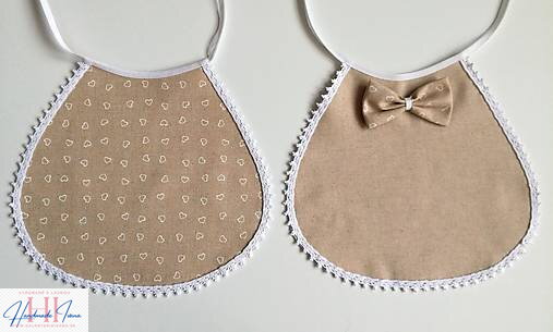 Svadobné podbradníky Ona a on ražné Srdiečka biele malé